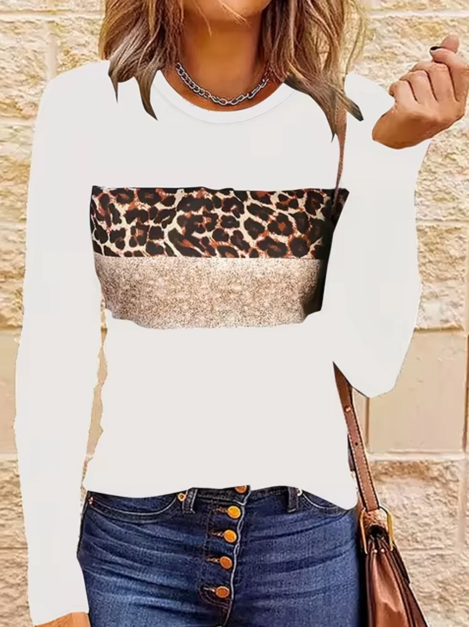 WW | Langarm-T-Shirt mit Leopardenmuster