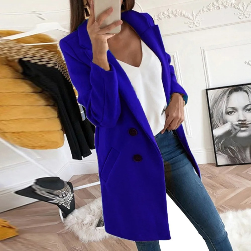 WW | Chic Trenchcoat Damen mit Tailliertem Silhouette und Knopfverschluss