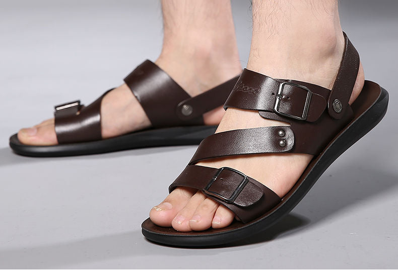 W&W Mode | Sandalen Aus Spaltleder Mit Schnalle