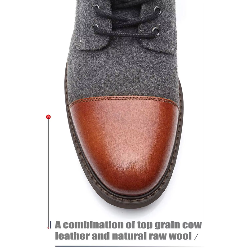 WW | Stylische Herrenschuhe Stiefel Mit Leder Und Stoffeinsatz