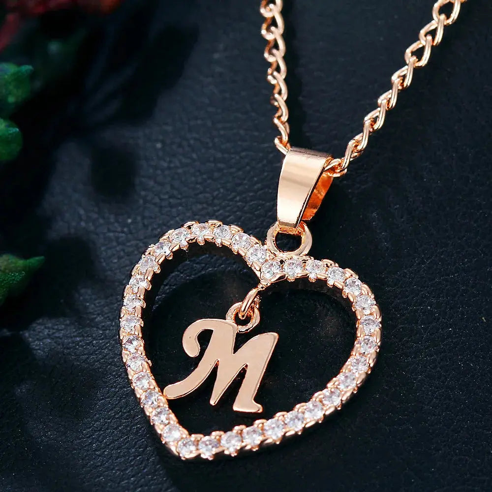 WW | Buchstaben Zirkon Liebe Kette Schmuck Anhänger