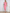 Asymmetrisches, figurbetontes Midikleid mit Rüschenkragen | Rosa