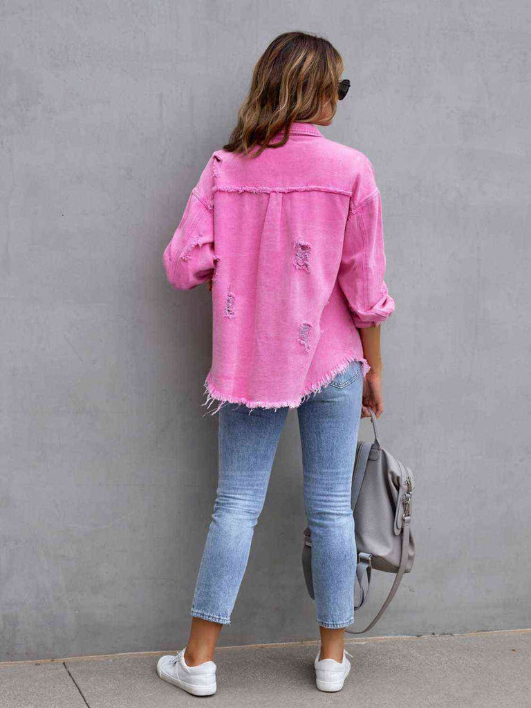 WW | Zerrissene Drop Shoulder Denim Jacke