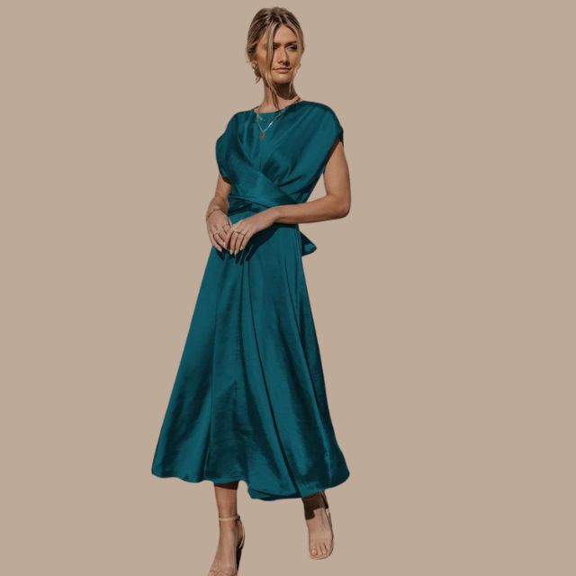 WW | Wickel-Midikleid mit Kappenärmeln