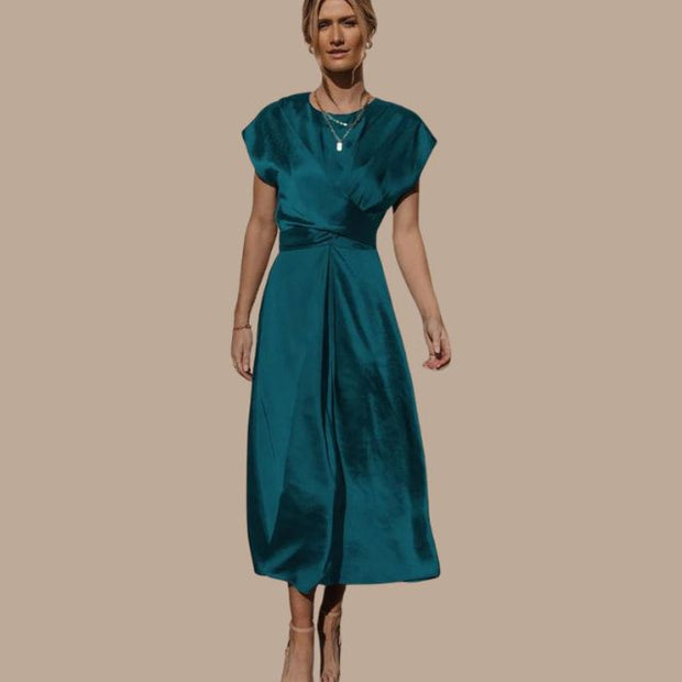 WW | Wickel-Midikleid mit Kappenärmeln