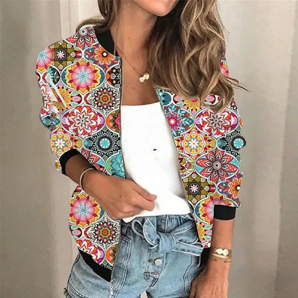 WW | Damen Blumen Bomberjacke