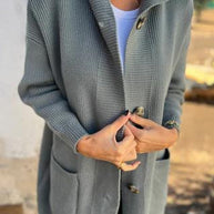 WW | Lässiger Herbst Strickcardigan mit Kapuze für Frauen