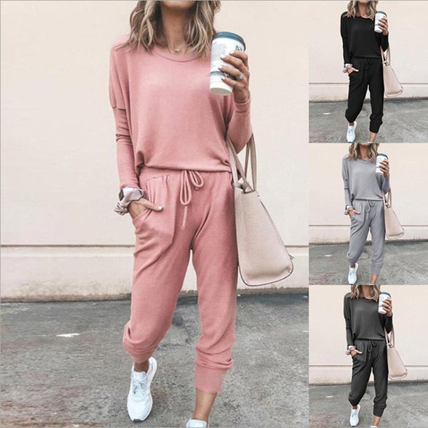 Damen Bequemer Jumpsuit mit modischem Rundhalsausschnitt und regulierbarem Bund WW
