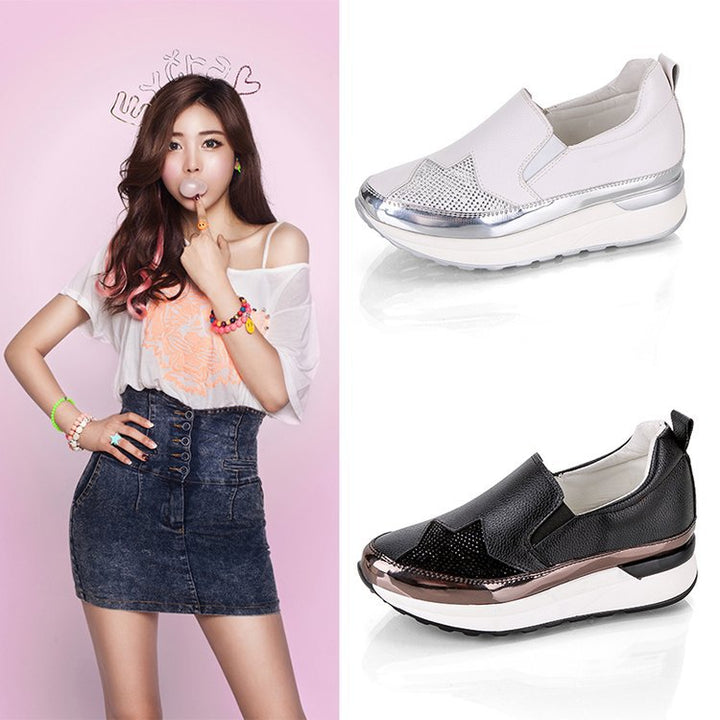 Damen Slip-On Sneakers mit glitzerndem Obermaterial und komfortabler Sohle W&W Mode