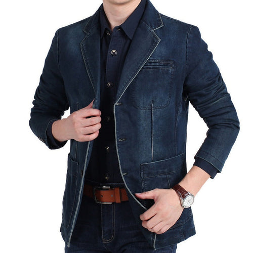 WW | Herren Denim Baumwolle Blazerjacke