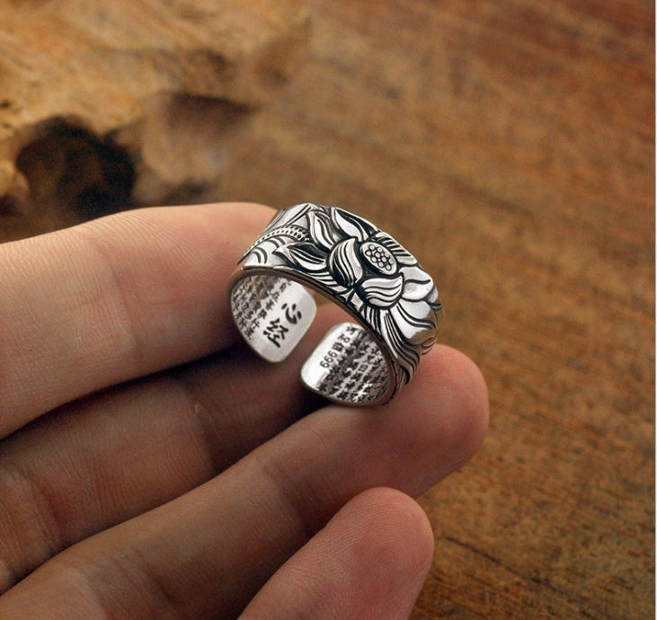 WW | Silberner Lotus Sutra Ring