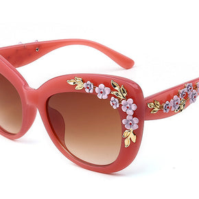 WW | Exquisite Damen Sonnenbrille Mit Blumenmuster