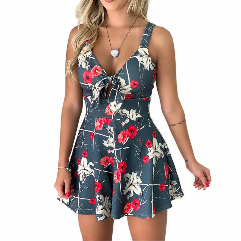 W&W | Hosenträger Brust Schleife Lace-Up Jumpsuit