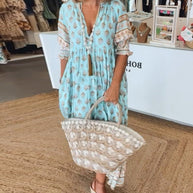WW | Bohemian Geschichtetes Maxi-Kleid für Damen