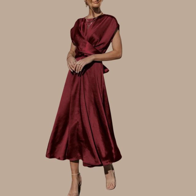 WW | Wickel-Midikleid mit Kappenärmeln