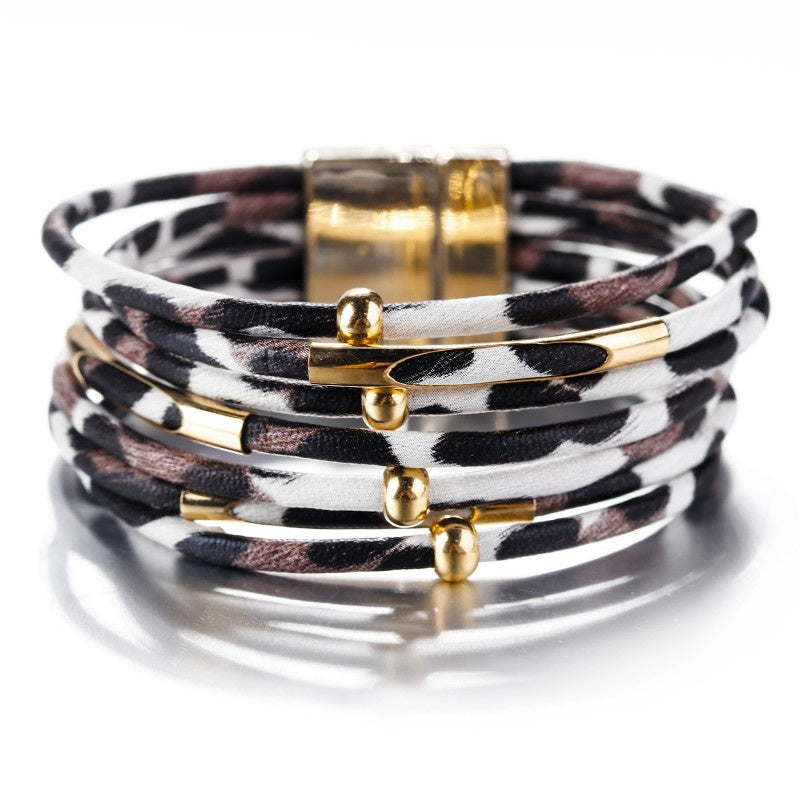 WW | Leoparden Mehrschichtigem Lederarmband
