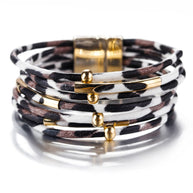 WW | Leoparden Mehrschichtigem Lederarmband
