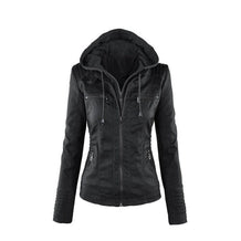 WW | Damen Lederjacke Mit Kapuze