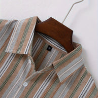 WW | Gestreiftes Baumwoll Leinen Herrenhemd für entspannte Looks