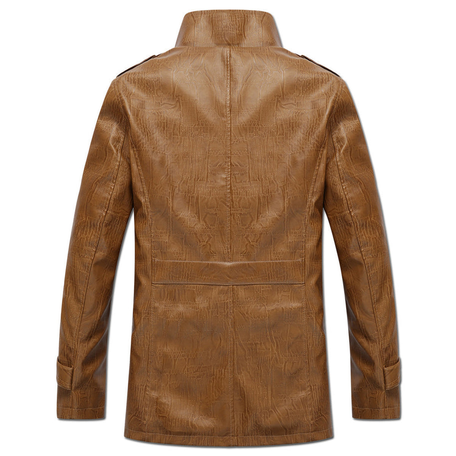 WW | herren lederjacke mit fleecefutter