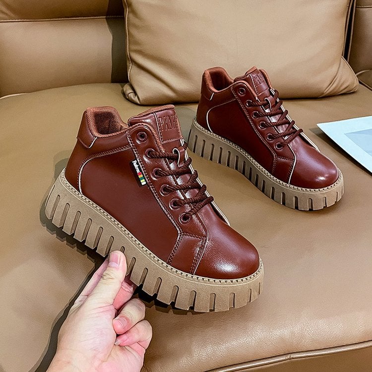 Damen Lederstiefel mit gepolsterter Einlegesohle