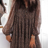 WW | Rosiedress V-Ausschnitt Leoparden-Swing-Minikleid