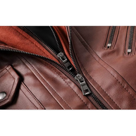 WW | Lederjacke Herren Mit Reißverschluss, Klassische Jacke Aus Echtleder