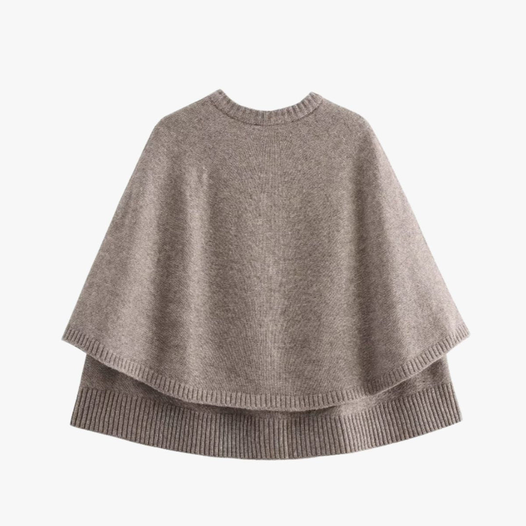 W&W Mode | Strick Cape Mit Knöpfen Und Gestuftem Saum