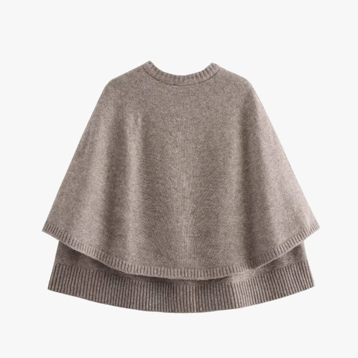 W&W Mode | Strick Cape Mit Knöpfen Und Gestuftem Saum