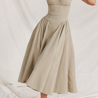 WW | Rosiedress Spaghetti-Träger Pocketed Korsett Swing Midi Kleid