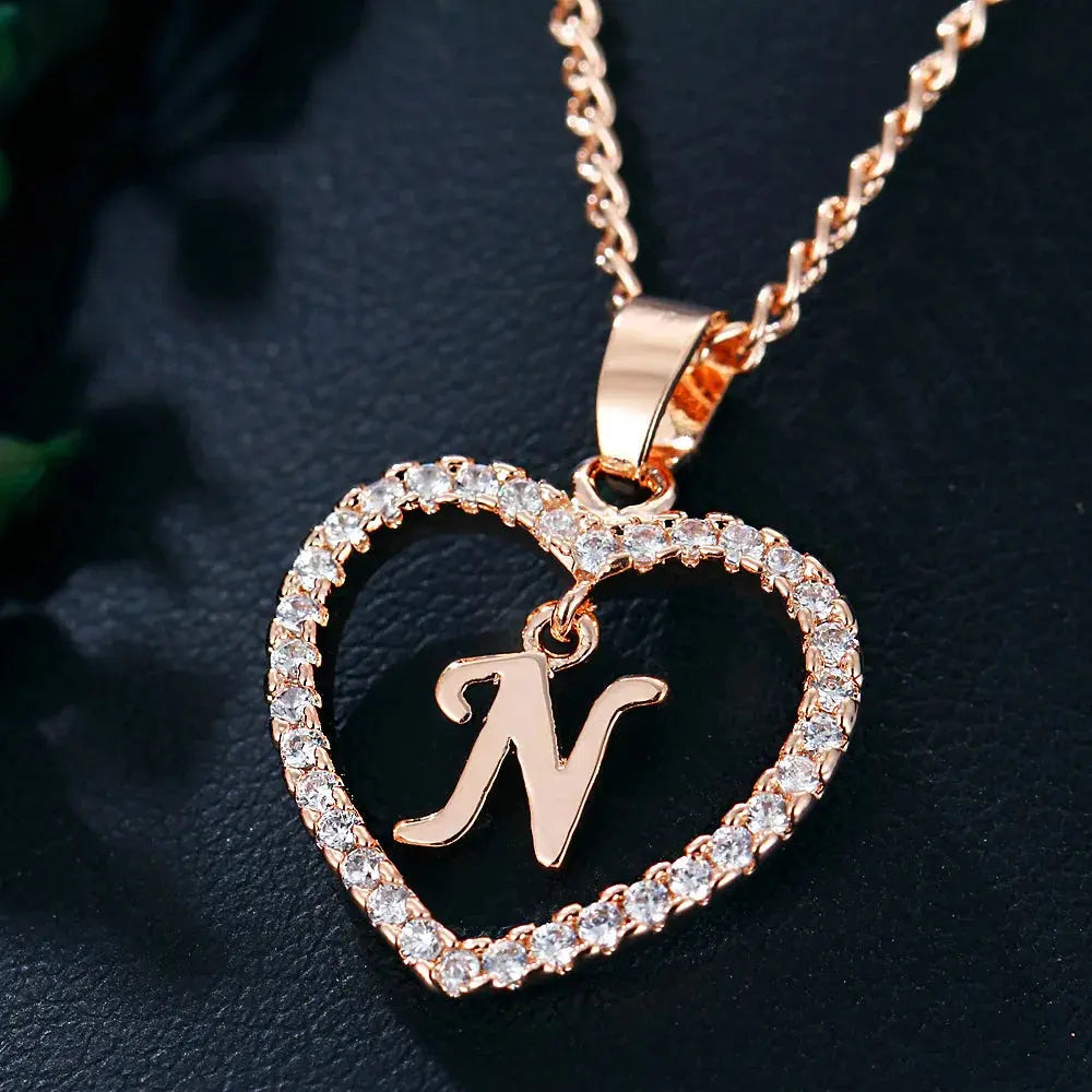 WW | Buchstaben Zirkon Liebe Kette Schmuck Anhänger