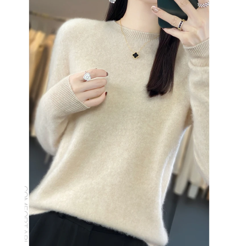 W&W Mode | Cashmere Pullover Damen Stilvoller Rundhals, Weich & Komfortabel