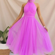 WW | Halter Tüll Midi Kleid