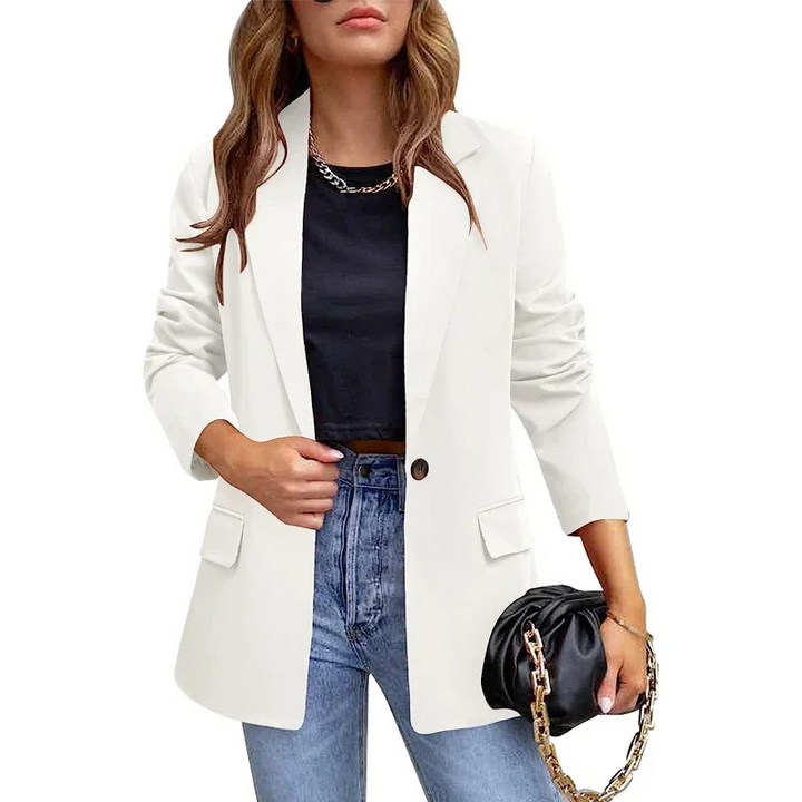 W&W Mode | Langer Damenblazer mit Klappentaschen und Tailliertem Schnitt
