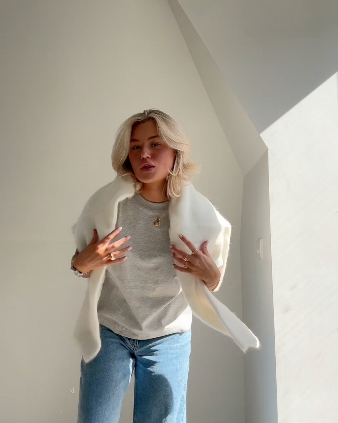 WW | Mohair Mischpullover mit Rundhalsausschnitt