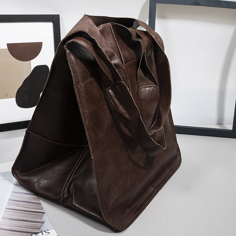 W&W Mode | Überdimensionale Leder Schultertasche für Damen