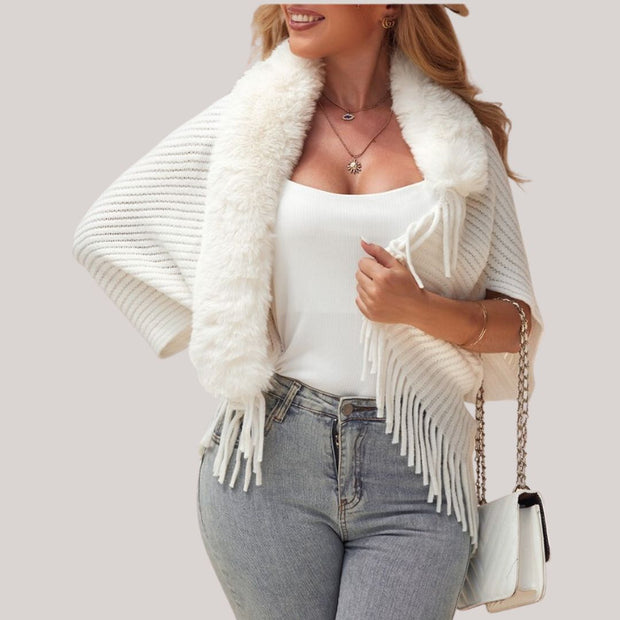 WW | Kragen Schal Poncho Strickjacke