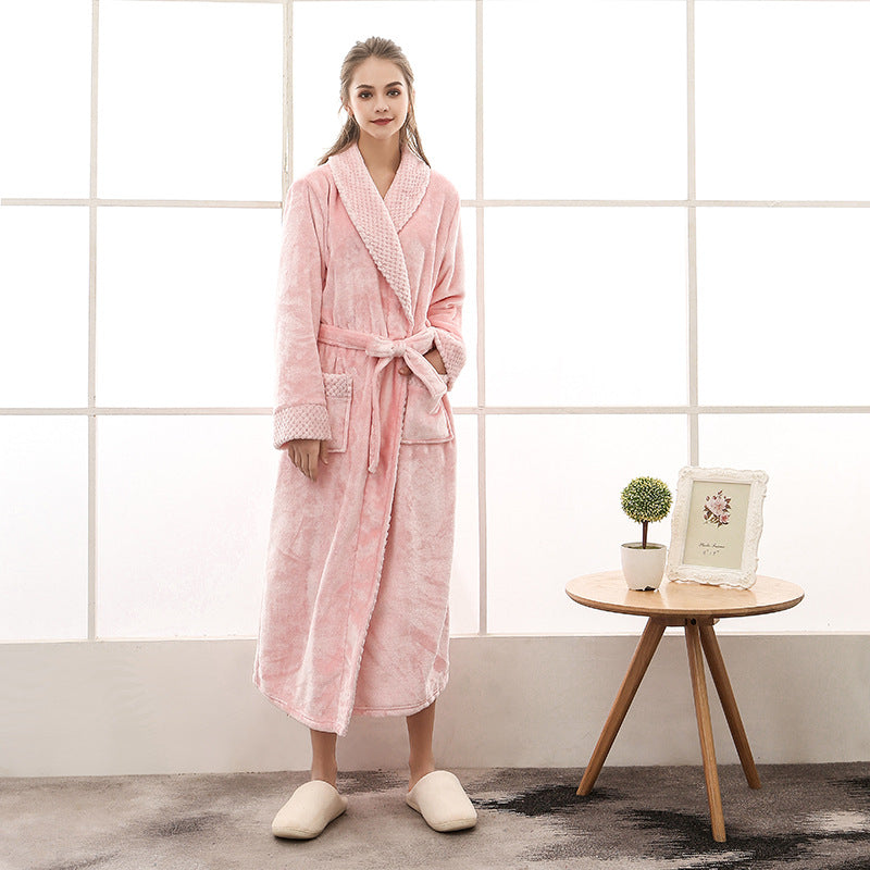 WW | Eleganter Coral Fleece Flanell-Bademantel für Paare