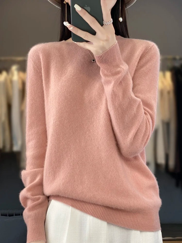 WW | Kaschmir Pullover Damen Runder Ausschnitt Weicher und Eleganter Strickpullover
