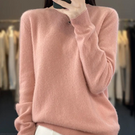 WW | Kaschmir Pullover Damen Runder Ausschnitt Weicher und Eleganter Strickpullover