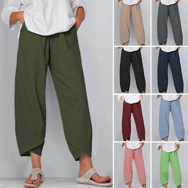 WW | Damenhose Leichte Baumwoll Und Leinen Damen Sommer Komfort