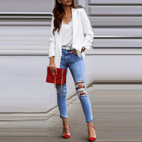 W&W Mode | Stilvolle Damen Blazer mit Einzelknopfverschluss Ideal für Die Arbeit