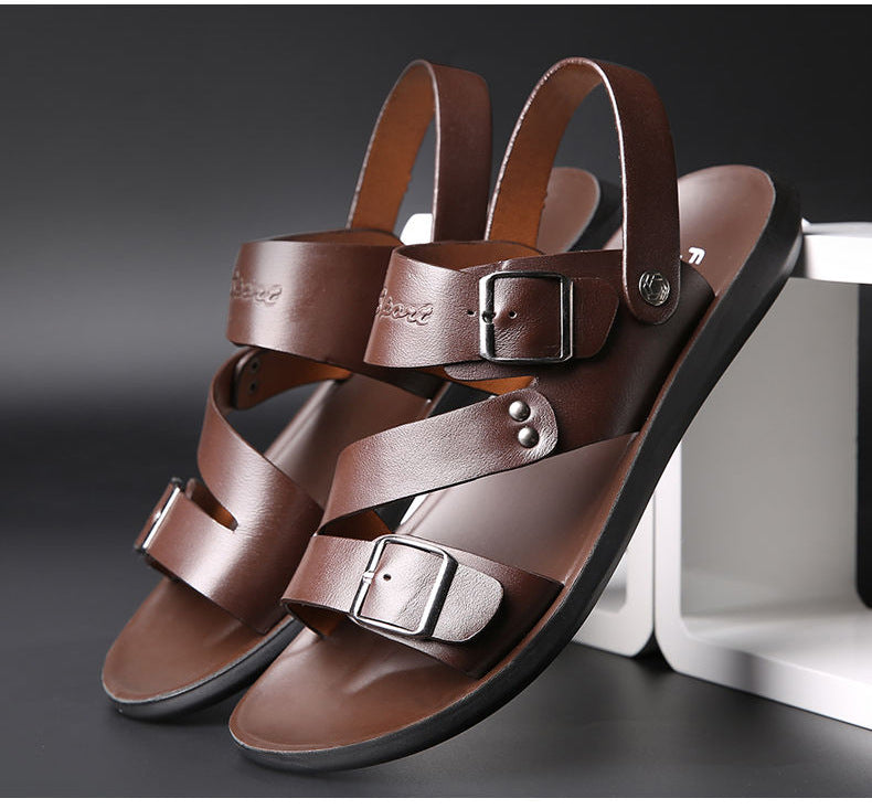 W&W Mode | Sandalen Aus Spaltleder Mit Schnalle