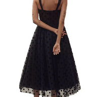 WW | Rosiekleid V-Ausschnitt Polka Dot Mesh A-Linie Midi Cami Kleid
