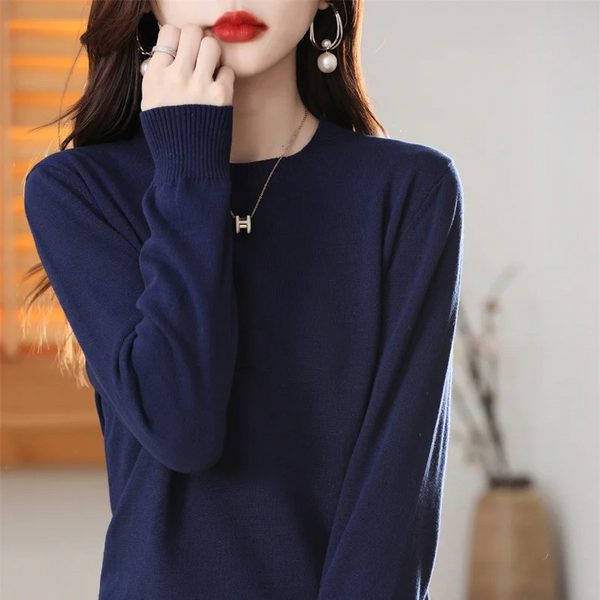 WW | Cashmere Pullover Damen Klassischer Rundhals, Weich & Atmungsaktiv