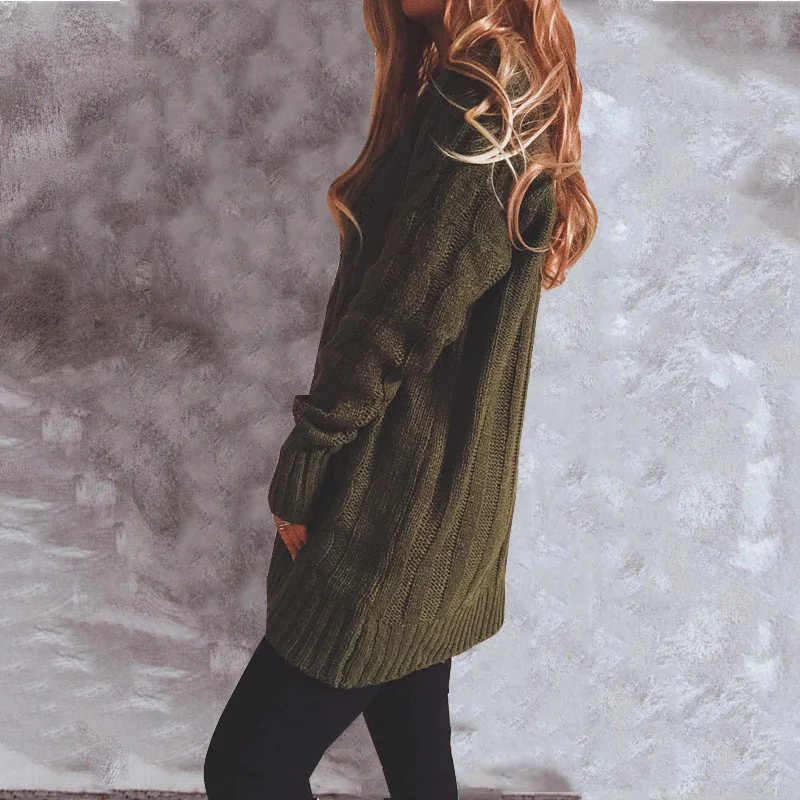 W&W Mode | Wollstrickjacke Damen Mit Zopfmuster Und Holzknöpfen, Lockere