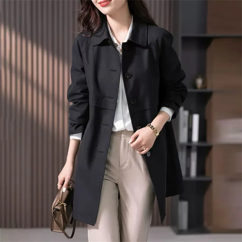 W&W Mode | Klassischer Trenchcoat Damen, Einfach Gebunden, Taillierter Damenmantel