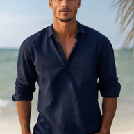 WW | Herren Stilvolles Leinenhemd Elegant Im Sommer Für Männer