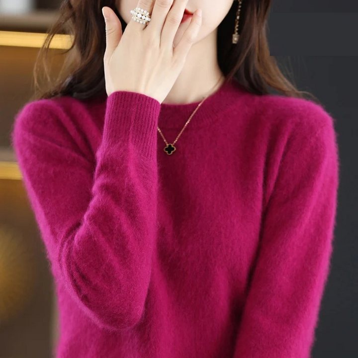 W&W Mode | Kaschmir Pullover Damen Luxuriöser Rundhalsausschnitt, Weich & Modisch