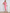 Asymmetrisches, figurbetontes Midikleid mit Rüschenkragen | Rosa
